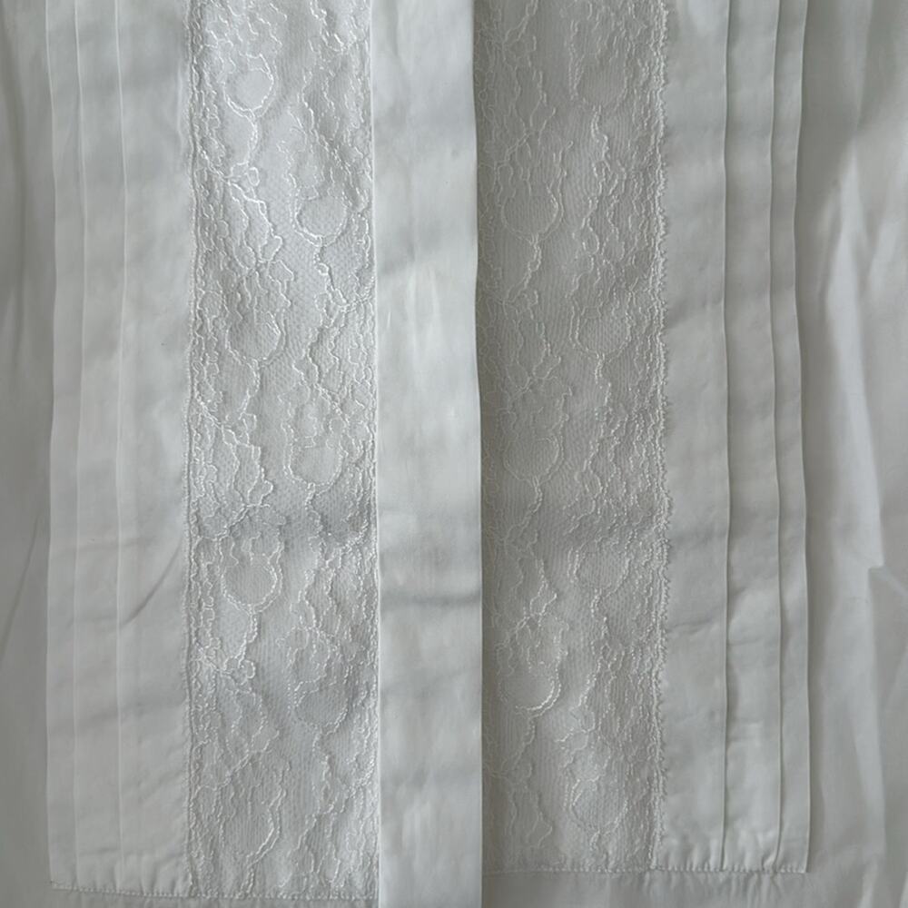 Dolce & Gabbana White Stretch Poplin Lace Tuxedo Shirt IT 38 US 2 Formal Dress - Picture 6 of 13